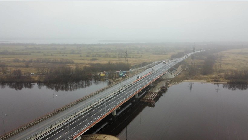 Открыто движение по новому мосту через Исакогорку в Архангельской области 