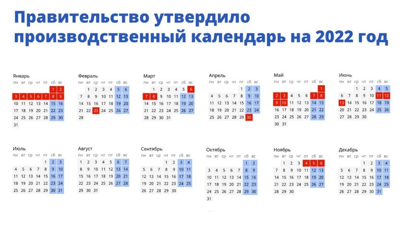 Правительство России определило, как россияне будут отдыхать в 2022 году