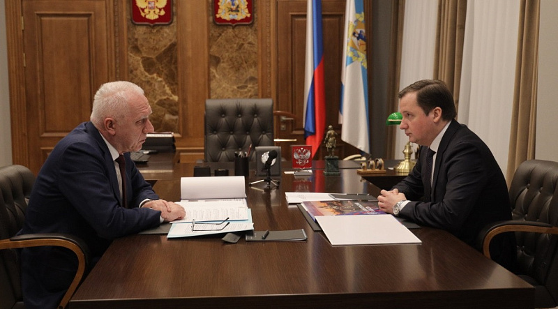 Развитие Архангельской области и реализация президентских нацпроектов обсуждены на встрече Александра Гуцана с губернатором региона Александром Цыбульским