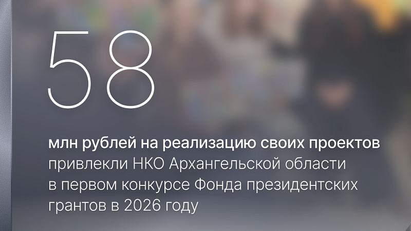 НКО Поморья привлекли 58 млн рублей на первом конкурсе Фонда президентских грантов в 2026 году